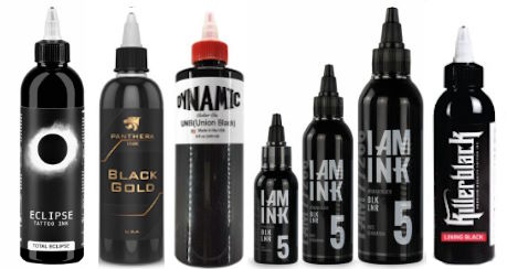 Schwarze Tattoofarbe