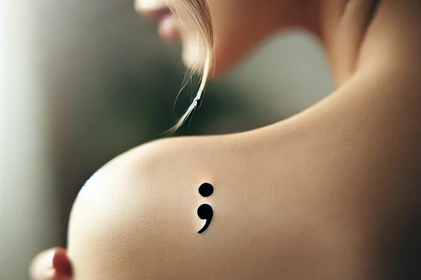 Semicolon Tattoo: A symbol of courage, hope and continuing to write your own Story - Semicolon Tattoo | Meaning & Symbolism