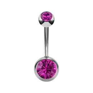 Stahl - Banane - Doppelkristall - SWAROVSKI - Supernova Concept - FA- Fuchsia/Pink