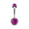 Stahl - Banane - Doppelkristall - SWAROVSKI - Supernova Concept - FA- Fuchsia/Pink