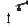 1,2 mm - 7 mm - 3 mm - Black Steel - Labret - Spitze