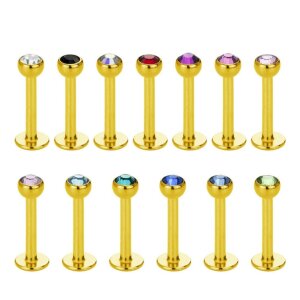 1,2 mm - 3 mm - LA- Light Amethyst - Gold Steel - Labret...