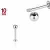 1,0 mm - 9 mm - 3 mm - Stahl - Labret - 10er Pack