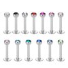 1,2 mm - 2,5 mm - LA- Light Amethyst - Stahl - Labret - Kristall