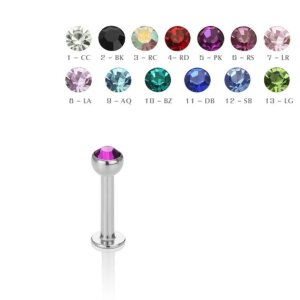 1,2 mm - 3 mm - LA- Light Amethyst - Stahl - Labret -...