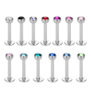 1,2 mm - 3 mm - LA- Light Amethyst - Stahl - Labret -...