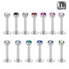 Titanium - Labret - crystal 1,2 mm - 2,5 mm - BK