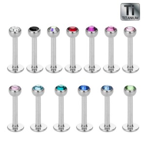 Titanium - Labret - crystal 1,2 mm - 3 mm - SB