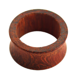 Wood - Flesh Tunnel - redbrown - Padouk Wood 14 mm