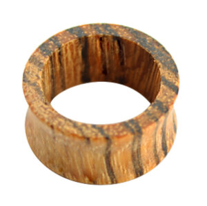 Holz - Flesh Tunnel - Hellbraun gemasert - Zebrano - 5 mm