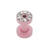 Stahl - Flesh Tunnel - pink - Kristall - SWAROVSKI - Supernova Concept - 1,2 mm