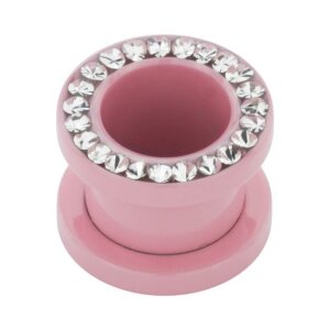 Steel - Flesh Tunnel - pink - crystal - SWAROVSKI -...