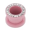 Steel - Flesh Tunnel - pink - crystal - Supernova Concept 2,5 mm