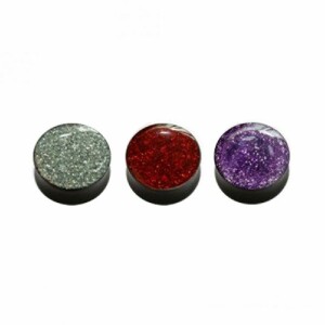 10 mm - PP - Light Purple/ Helllila - Acryl - Plug - Glitter