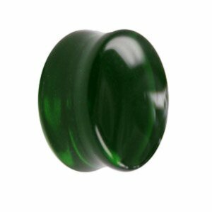 Glass - Plug - green  6 mm