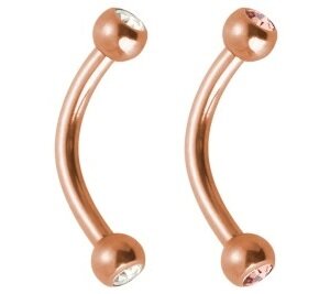 Rosegold Steel - Banana - crystal screw balls 1,6 mm...