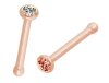 Rosegold Steel - Nasenpin - Kristall 0,8 mm CC- Kristallklar