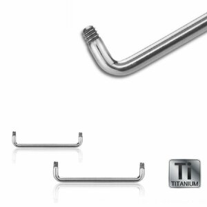 1,2 mm (Bogen 1,5 mm) - 10 mm - Titan - Surface Barbell - 90° - ohne Kugeln