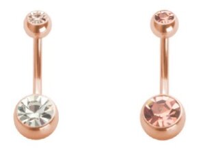 Rosegold Steel - Bananabell -  Doppel Kristall 8 mm CC-...