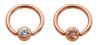 Rosegold Steel - Ball Closure Ring - Crystal 1,6 mm 10 mm 5 mm CC- crystal clear