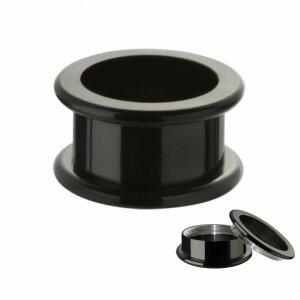 Black Steel - Tunnel - internal thread - rounded 10 mm