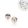 Rosegold Steel - Schraubkugel - Kristall 1,2 mm 2,5 mm CC- Crystal Clear/ Kristallklar