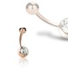 Rosegold Steel - Banane - Kristall 8 mm CC- Crystal Clear/ Kristallklar