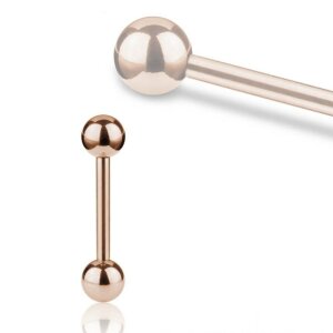 Rosegold Steel - Barbell  1,2 mm 6 mm 3 mm