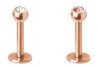 Rosegold Steel - Labret - Kristall 1,0 mm 8 mm 3 mm LH- Pfirsich