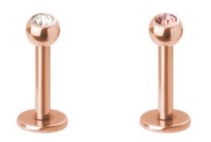 Rosegold Steel - Labret - Crystal 1,2 mm 10 mm 4 mm CC-...