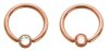 Rosegold Steel - Klemmring - Flat Ball Kristall 8 mm 4 mm CC- Kristallklar