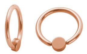 Rosegold Steel - Klemmring - Flat Ball Kristall 10 mm 4...