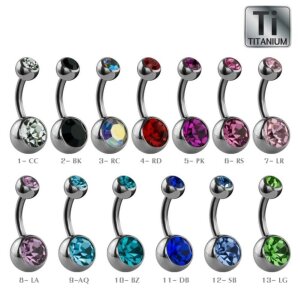 Titanium - banana - double crystal - LR - 12mm