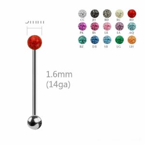 Steel - tongue barbell - Epoxy Design JH