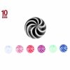 Acrylic - Screw ball - whirl Design - 10pcs pack 5 mm - WT/PP