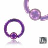 Titanium - BCR ball closure ring - purple 1,6 mm 12 mm 5 mm