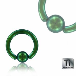 Titanium - BCR ball closure ring - green  1,6 mm 8 mm 4 mm