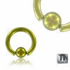 Titanium - BCR ball closure ring - yellow  1,6 mm 8 mm 4 mm