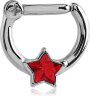 Steel - Septum Clicker - Star Design RD- Red