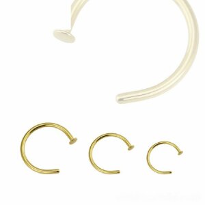 Gold Steel - Nose ring with Flat Disc 0,8 mm 10 mm