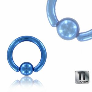 Titanium - BCR ball closure ring - blue 1,2 mm 6 mm 4 mm