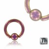 Titanium - BCR ball closure ring - pink 1,6 mm 12 mm 5 mm