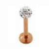 Rosegold Steel - Labret - 1,2 x 8 x 3 mm - Epoxy CC- Crystal Clear/ Kristallklar