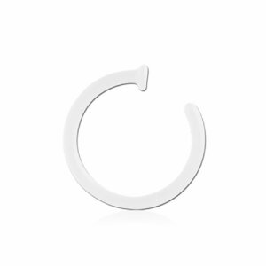 PTFE - Nasenring mit Flat Disc 0,8 mm 9 mm weiß