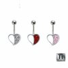 Titanium rhodium plated - Banana - heart design