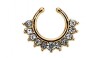 Brass - Fake Septum - filigree Crystals gold