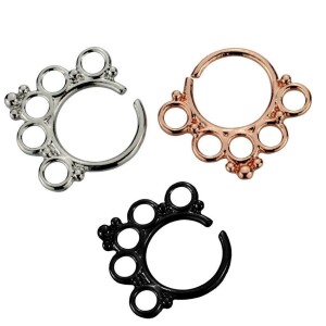 Brass - Septum - bendable - Circles silver