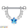 Stahl - Nipple Bar - Stern - Kristall