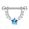 Stahl - Nipple Bar - Stern - Kristall