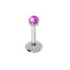 Steel - Labret - Opal - Internally Threaded - Pink